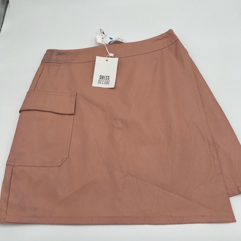 LF Dress Decode Blush Faux Leather Mini Skirt Size Small